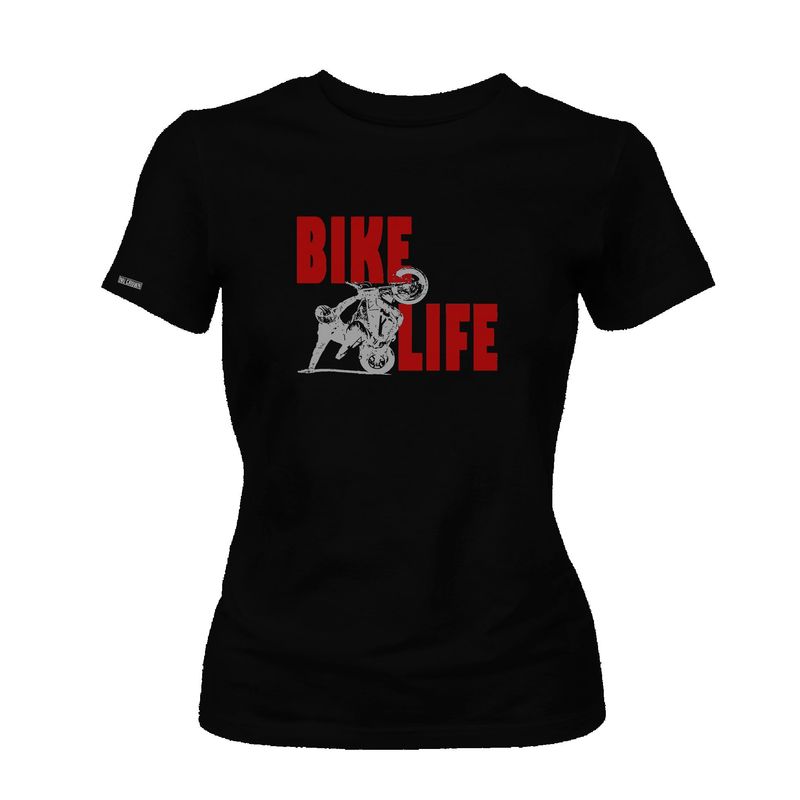 GENERICO - Camiseta Bike Life Bicicleta Moto stunt Dama mujer Original Nu Crown