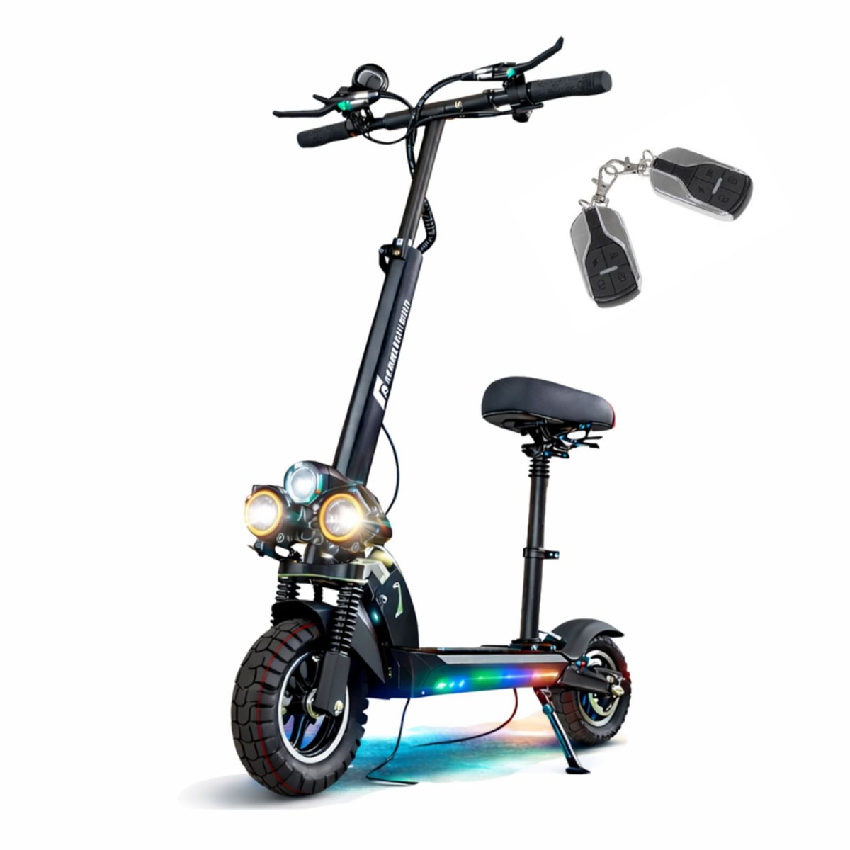 CENTURFIT - Scooter Eléctrico Centurfit 48 km/h Autonomía 24 km Con Silla Luces Led Y Alarma