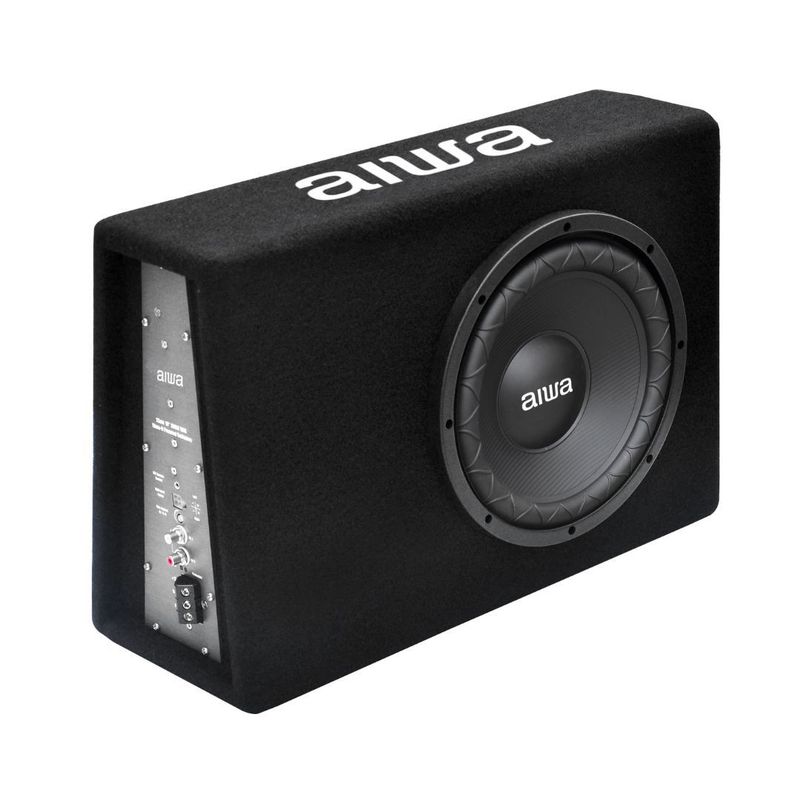 AIWA - Subwoofer Para Carro 10'' Amplificado Caja Slim Aiwa 600 W AW-101BX