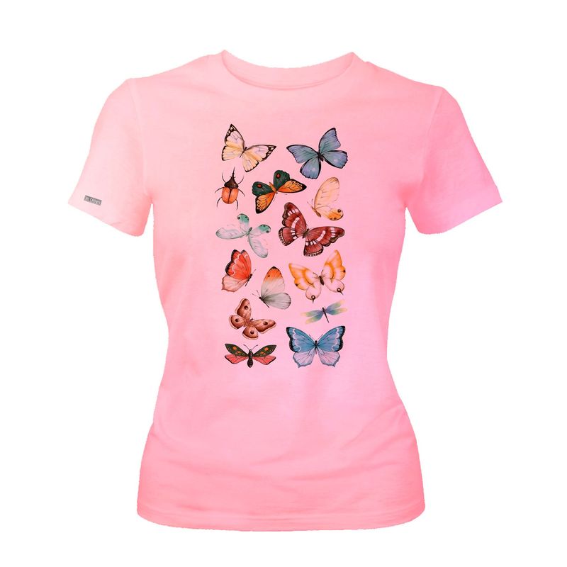CREACIONES NU CROWN - Camiseta Mariposas escarabajo Dama mujer Original Nu Crown