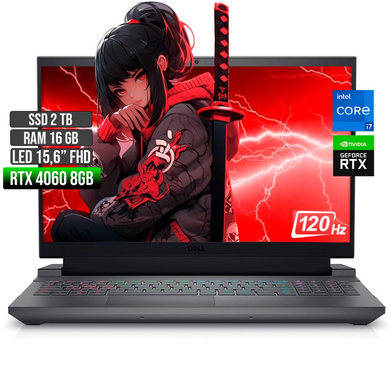 DELL - DELL G15 INTEL CORE I7-13650HX RTX 4060 8GB SSD 2TB RAM 16GB LED 15,6" FHD 120Hz