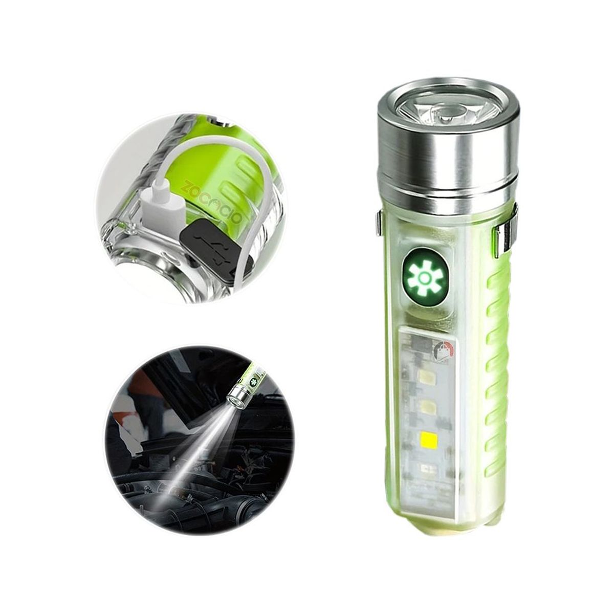 GENERICO - Mini Linterna Multipropósito 6 Modos Recargable Led Con Iman