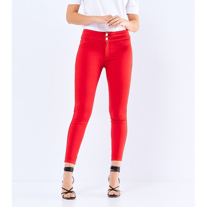 DEREK - Jean Skinny Pretina Con Corte Derek