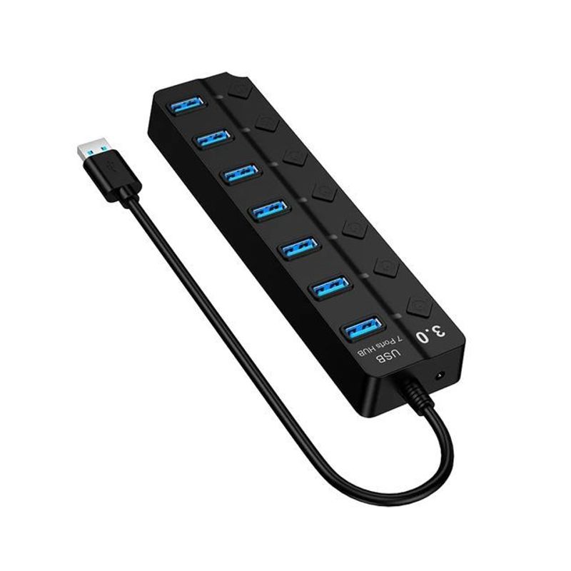GENERICO - Hub Multipuerto Usb 7 Puertos 3.0 Led Alta Velocidad