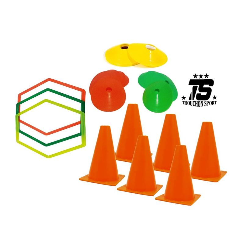 GENERICO - Aros De Agilidad Hexagonales + Conos + Platillos Deportivos
