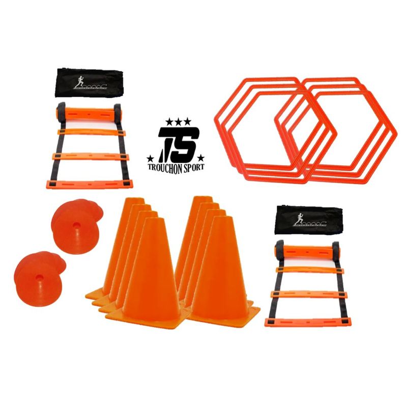 GENERICO - Escalera Coordinación X2 Hexagonales Conos Kit Deportiva