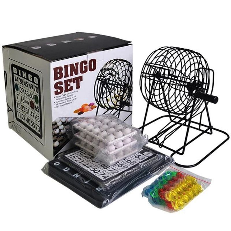 GENERICO - Set De Bingo Lota Completo Incluye Tombola Bingo Metalico