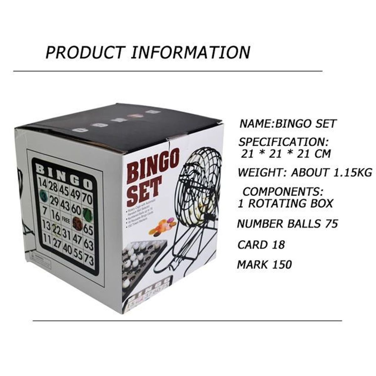 GENERICO - Set De Bingo Lota Completo Incluye Tombola Bingo Metalico