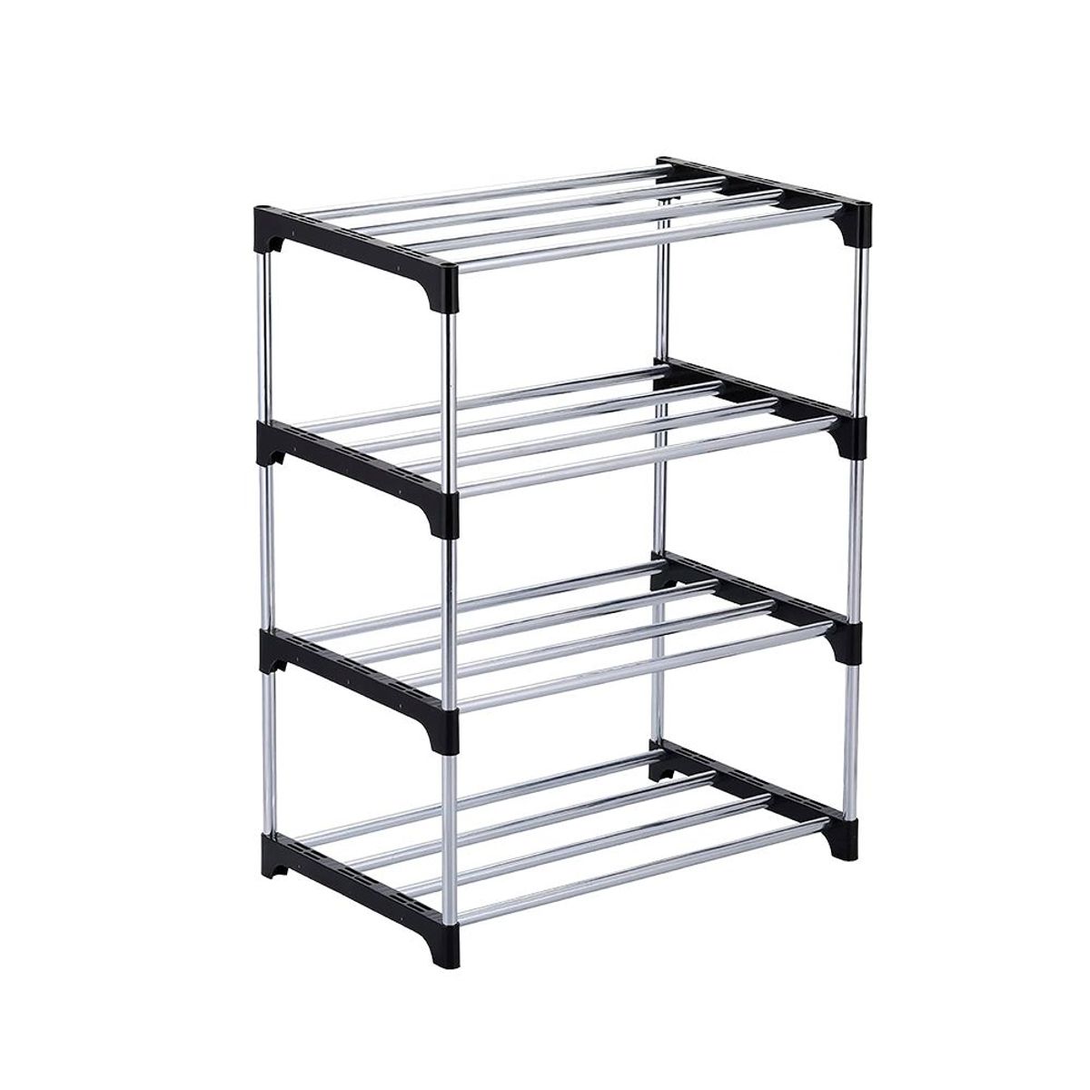 STAY ELIT - Zapatero organizador metálico 4 niveles para 8 pares color negro ideal