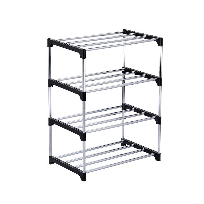 STAY ELIT - Zapatero organizador metálico 4 niveles para 8 pares color negro ideal