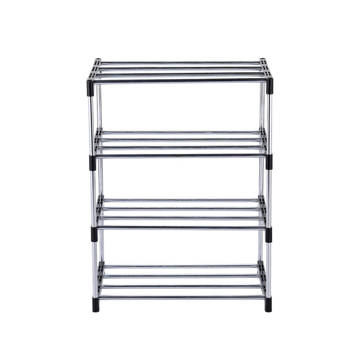 STAY ELIT - Zapatero organizador metálico 4 niveles para 8 pares color negro ideal