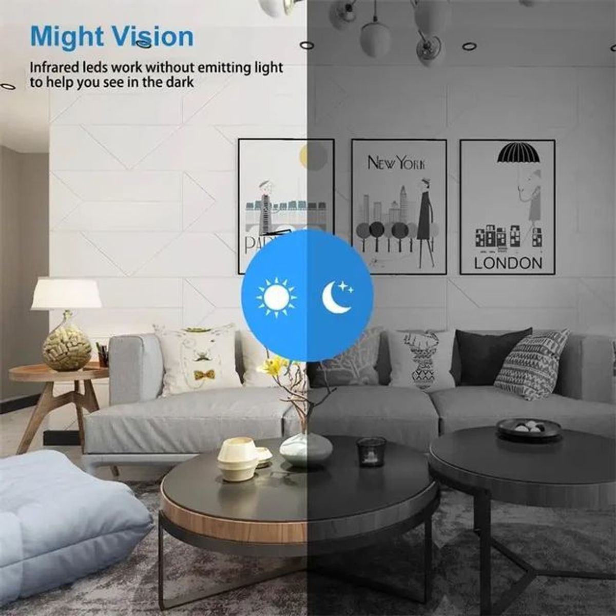 AMERICAN GENERICS - Mini Camara Espia IP X5 WiFi 1080P Gran Angular App Star Eye