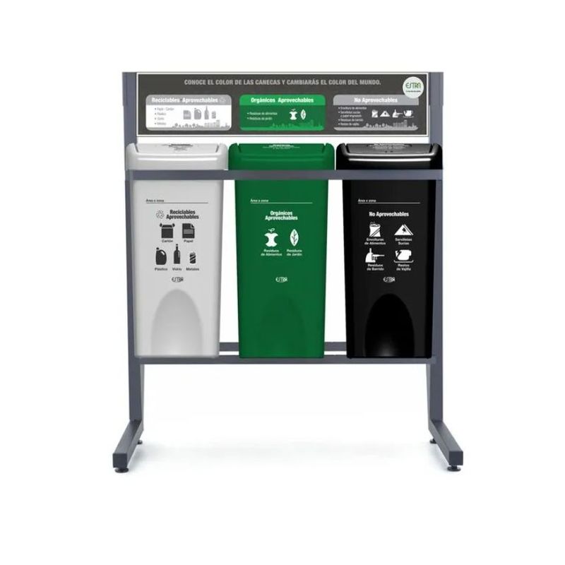 ESTRA - Punto Ecologico 3 Puestos 35L Reciclable
