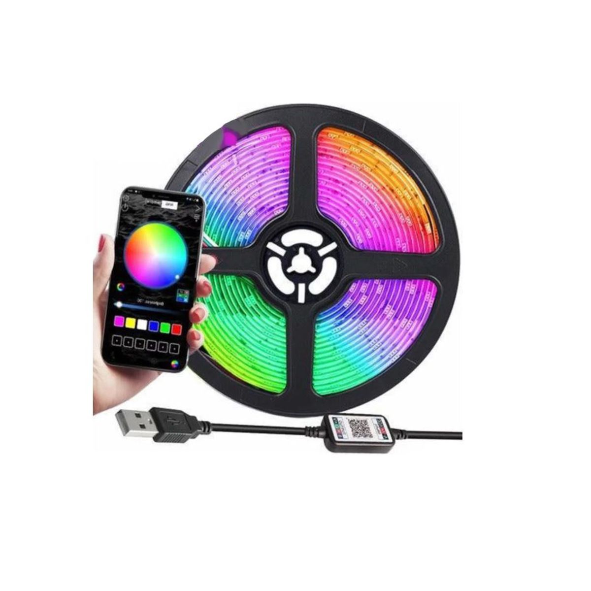 GENERICO - Cinta Luz Led Bluetooth 5M RGB Control