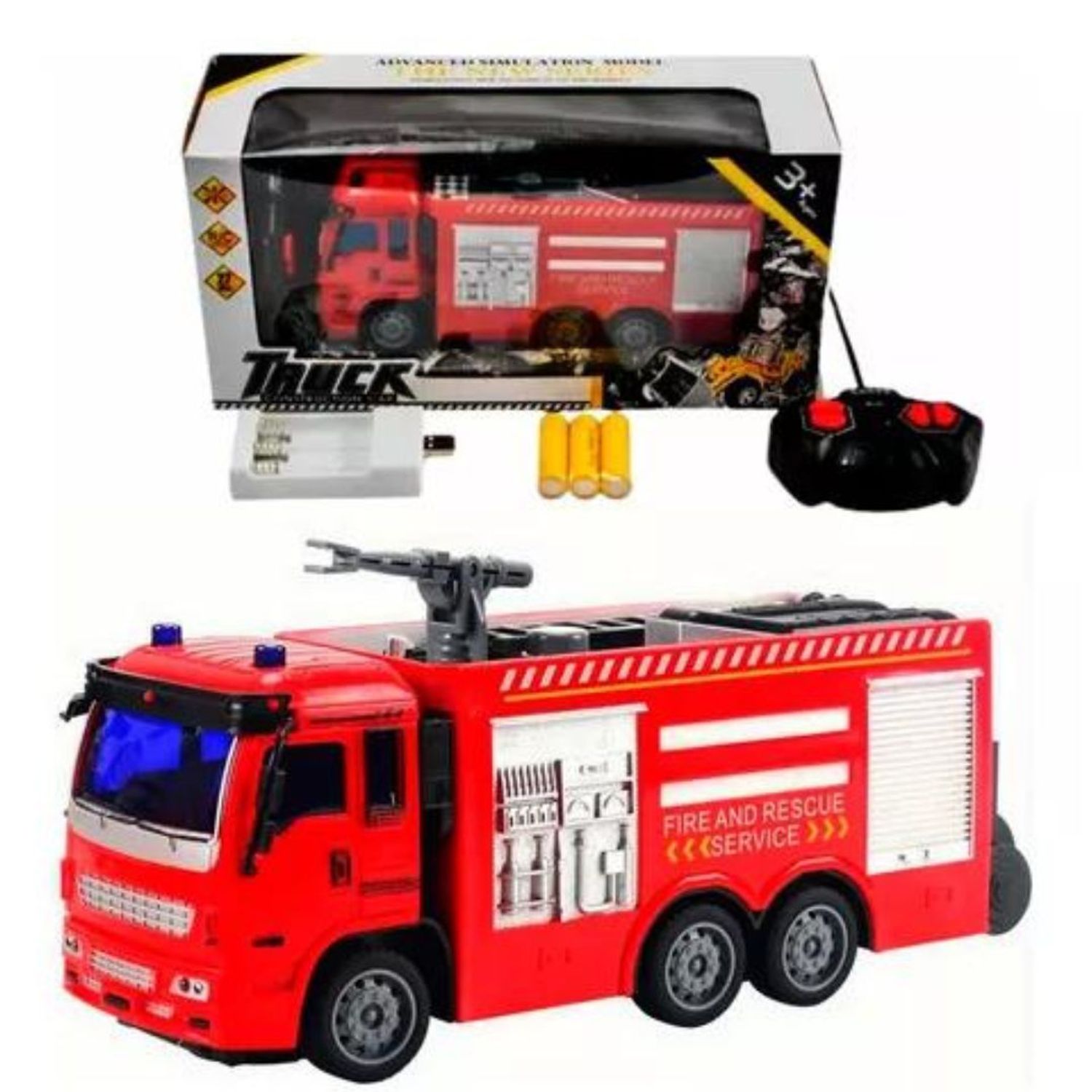 Camión Bomberos Recargable Control Remoto Juguete Auto Carro