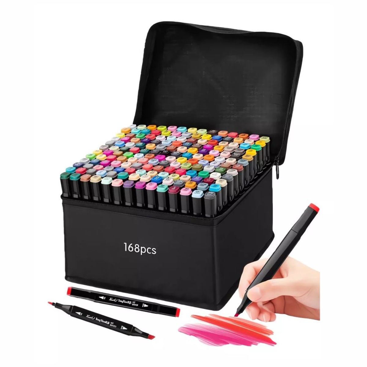 GENERICO - Caja De Marcadores Plumones Doble Punta De 168 Piezas