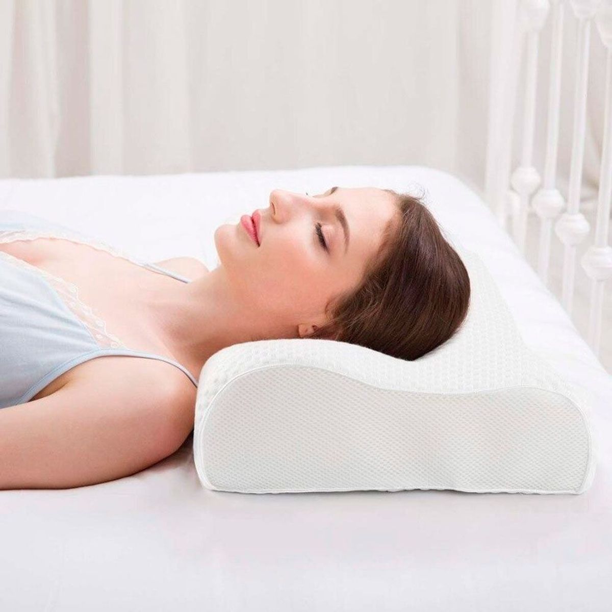 ZHOPI CO - Dos Almohadas Aloe Viscoelásticas Memory Foam Puntos Funda Ortopédica