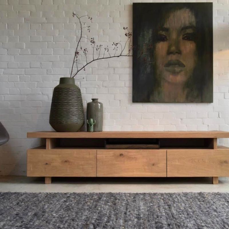 22 GRADOS DECORACION - Mesa Consola para Tv Sharifa 180x40cm Roble 22Grados Decoracion
