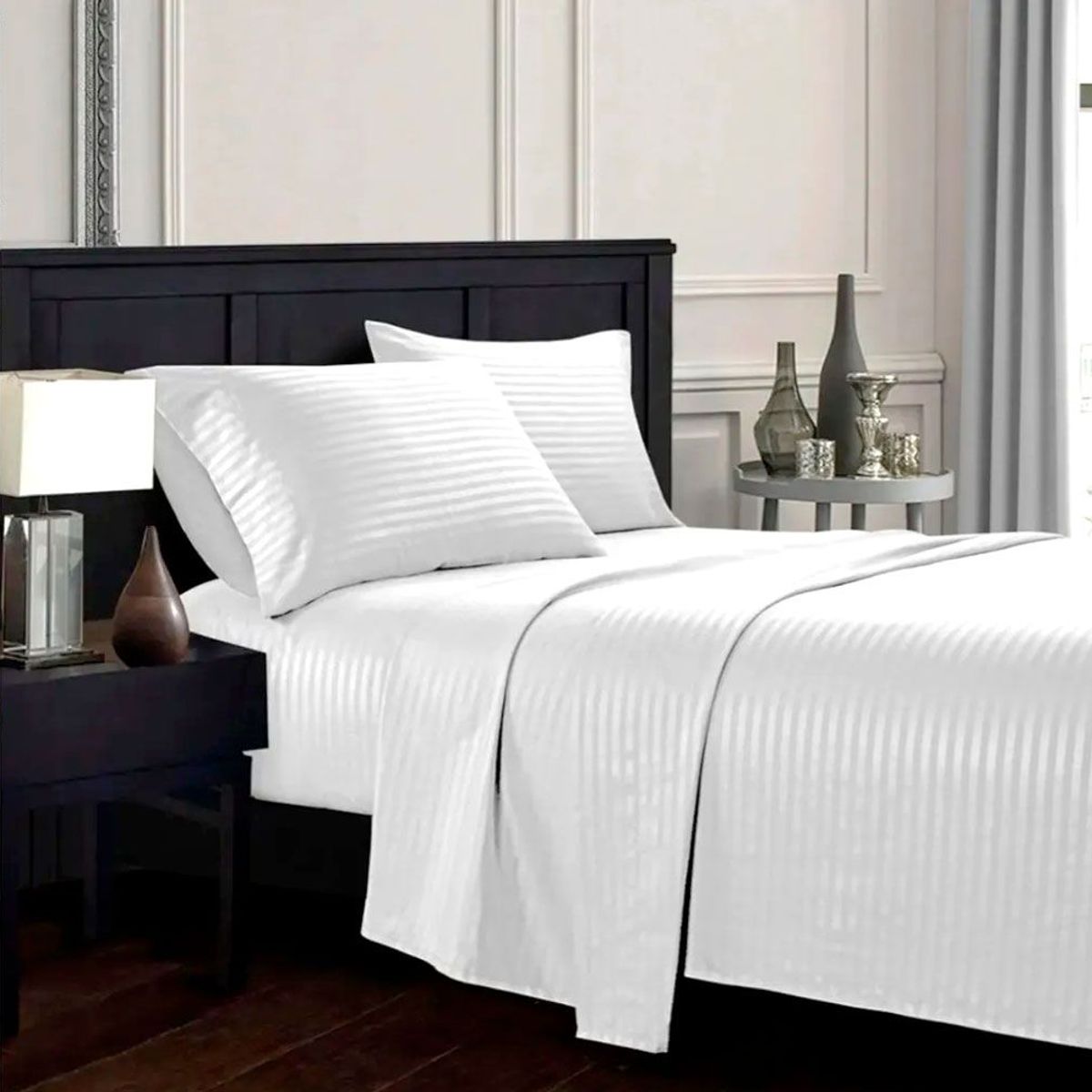 ZHOPI CO - Juego Sabanas Cama Doble Blanco Mas 1 Almohada Aloe Viscoelastica