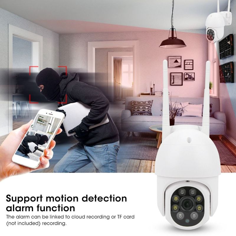 GENERICO - Camara De Seguridad Ip Robotica Exterior Wifi Nocturna Audio