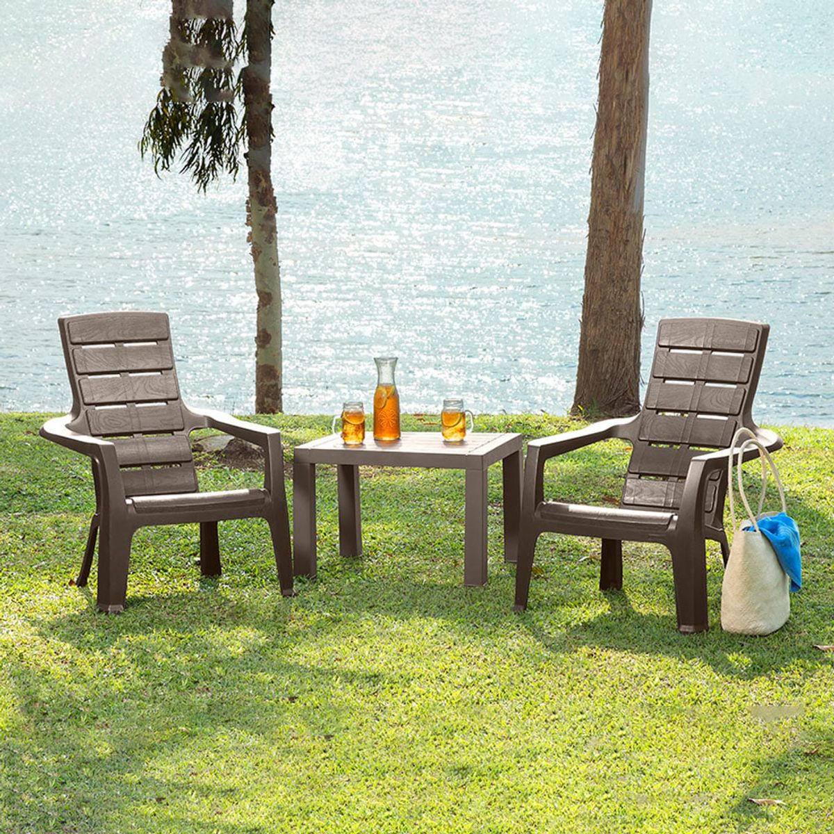 RIMAX - Combo Terraza Barú RIMAX - MOCCA (1 Mesa de Centro + 2 Sillas Playeras)