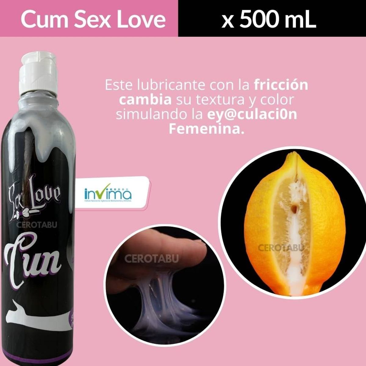 SEX LOVE - Lubricante Cum Simula Eyaculación Sex Love x500 ml