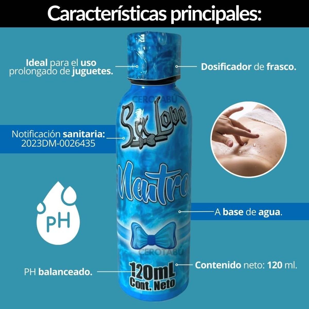 SEX LOVE - Lubricante Intimo Neutro A Base De Agua x 120 ml
