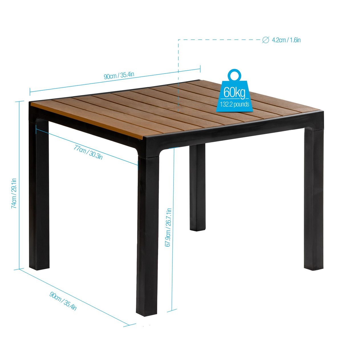 PLASTICOS MQ - Mesa Para Exterior Madeira Marca MQ
