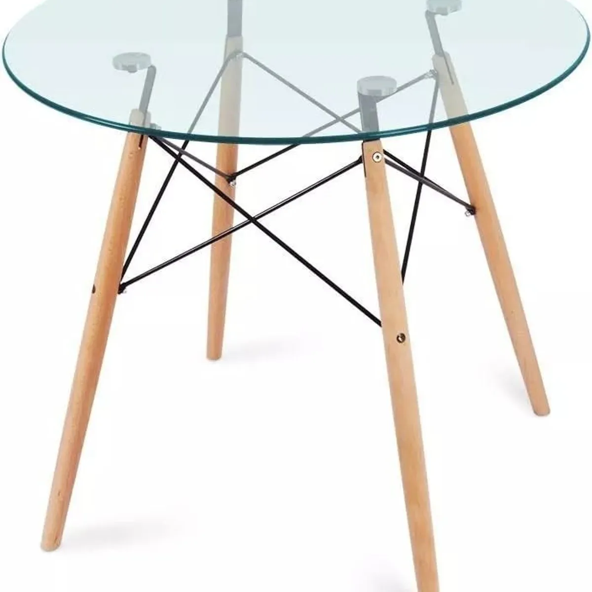 MOBLIHOUSE - Mesa Comedor Milano Tapa De Vidrio 80cm Moblihouse