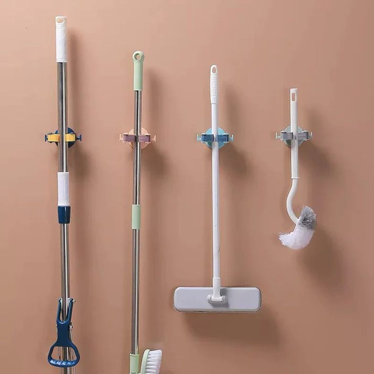 GENERICO - Soporte para escobas traperos gancho adhesivo FK23C-18