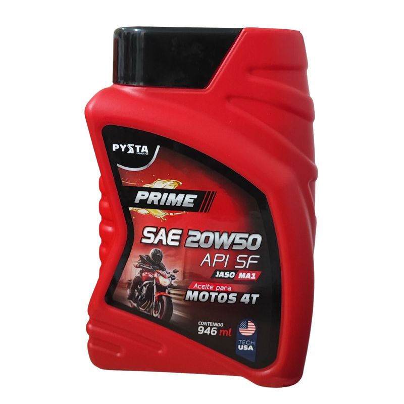 GENERICO - ACEITE PYSTA PRIME 20W50 MOTOS 4T JASO MA1 API SF