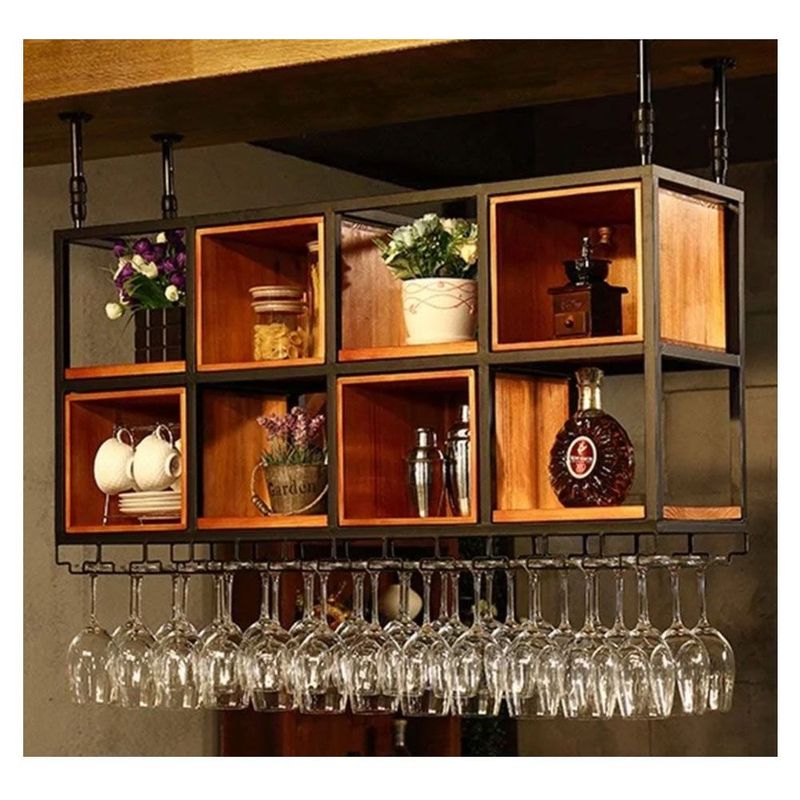 22 GRADOS DECORACION - Bar Flotante Kroll Roble y Metal 120x95cm 22 Grados Decoracion