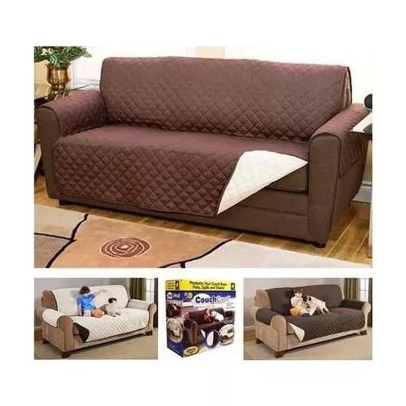 GENERICO - Forro Protector Para Sofa 3 Puestos CAFE - BEIGE