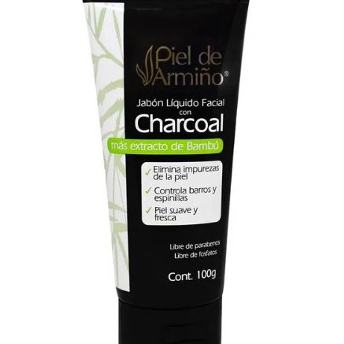 GENERICO - Jabón Liquido Facial Carbón Activado CHARCOAL Bambú Acné 100 Gramos