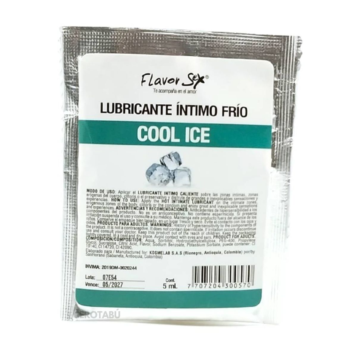 FLAVOR SEX - Lubricante Intimo Frio Cool Ice 5g Flavor