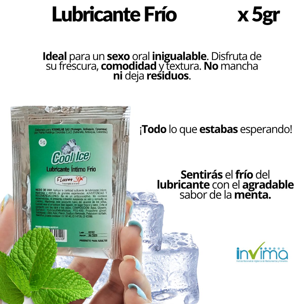 FLAVOR SEX - Lubricante Intimo Frio Cool Ice 5g Flavor