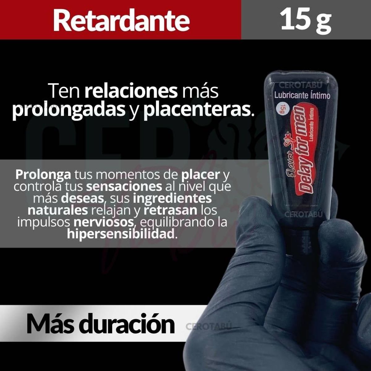 FLAVOR SEX - Lubricante Retardante Sexual Masculino Para Eyaculación Precoz x 15g