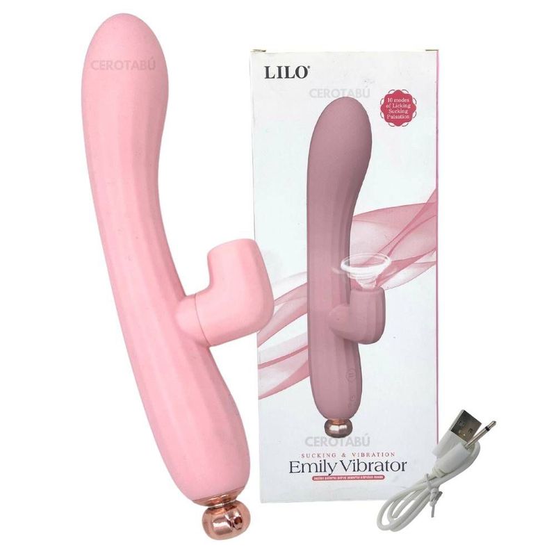 GENERICO - Vibrador Succionador Consolador Doble Estimulación Emily