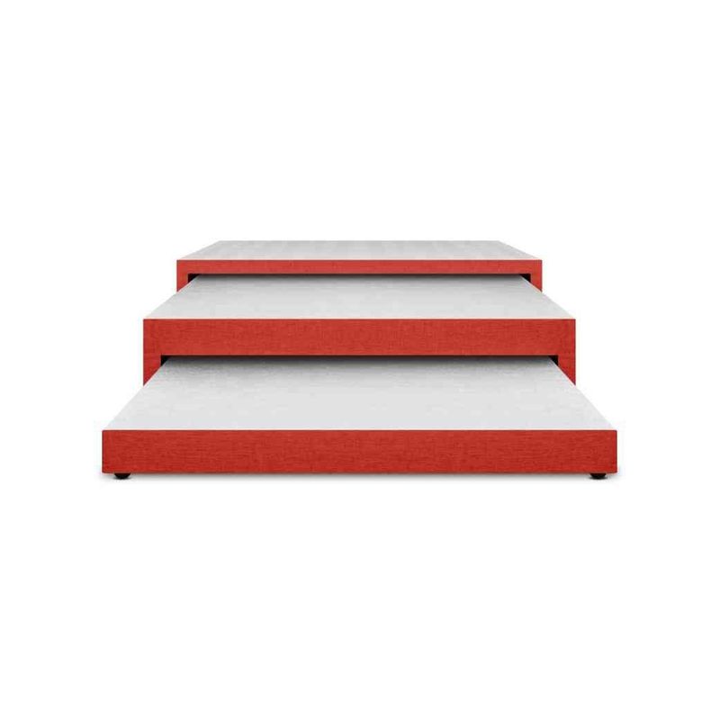 MAGIC CLASS - CAMA NIDO TRIPLEX, 3 NIVELES. 90X190 ECOCUERO ROJO