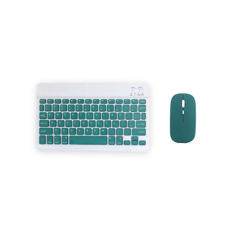 GENERICO - Kit Mouse Y Teclado Bluetooth Tablet - Pc - Celular 10 Verde Oscuro