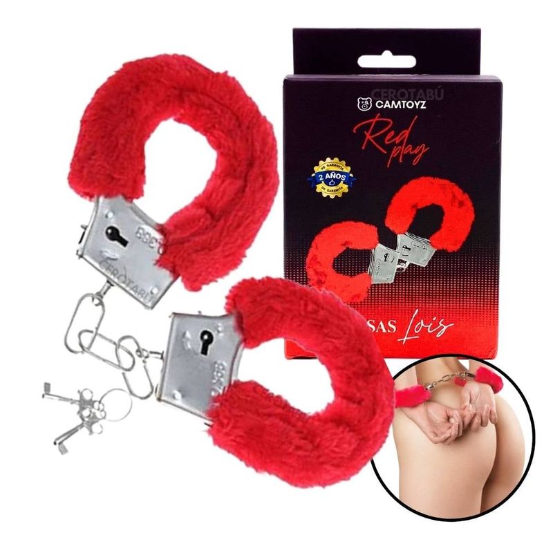 GENERICO - Esposas Con Llave Sometedor Sexual Parejas Amarre De Manos Rojo