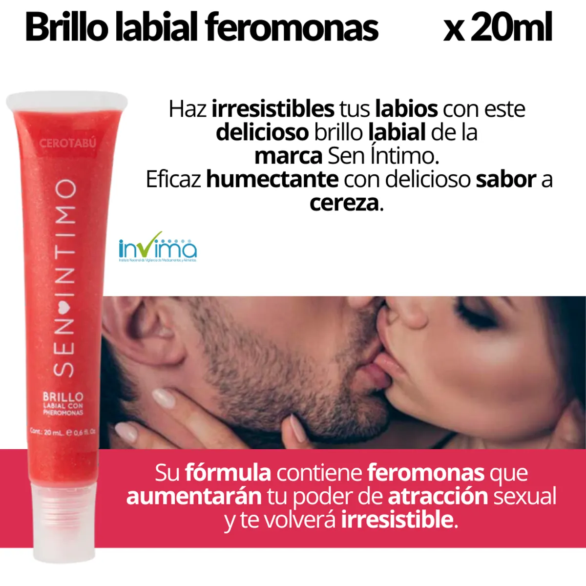 GENERICO - Brillo Labial Hidratante De Cereza Con Feromonas 15 Ml
