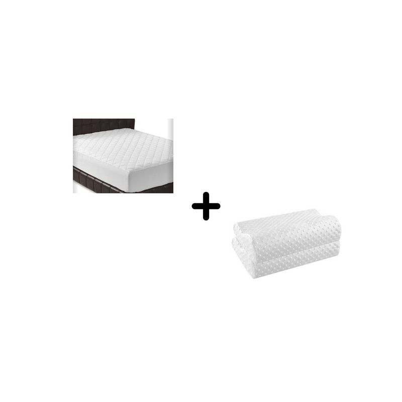 ZHOPI CO - Cubre Colchon Doble Mas Dos Almohadas Aloe Puntos Ortopedica