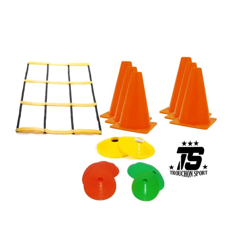 GENERICO - Cuadrilátero Agilidad + Platillos + Conos Deportivos + Sport