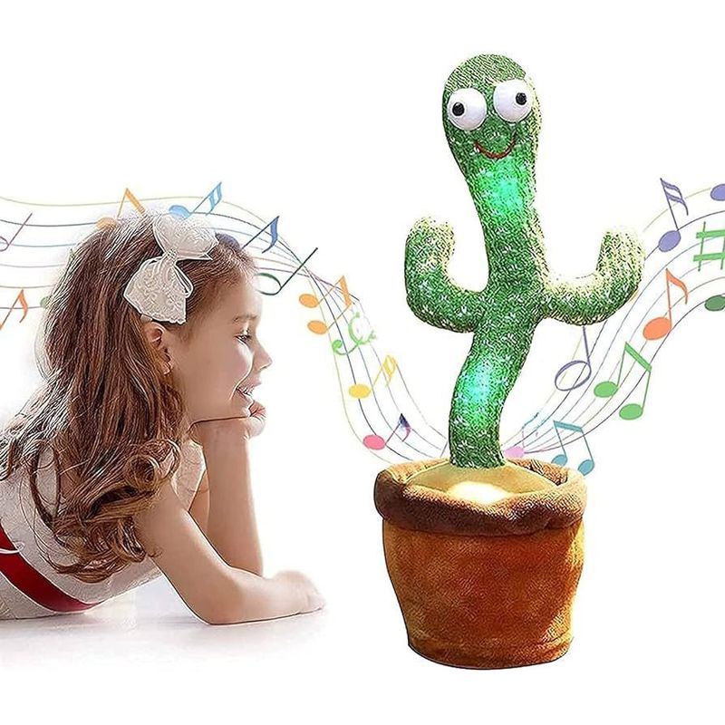 GENERICO - Juguete Peluche Muñeco Cactus Bailarín Imita Voz Recargable