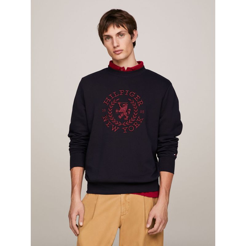 TOMMY HILFIGER - Saco Azul Con Logo Y Escudo Grande Para Hombre Tommy Hilfiger