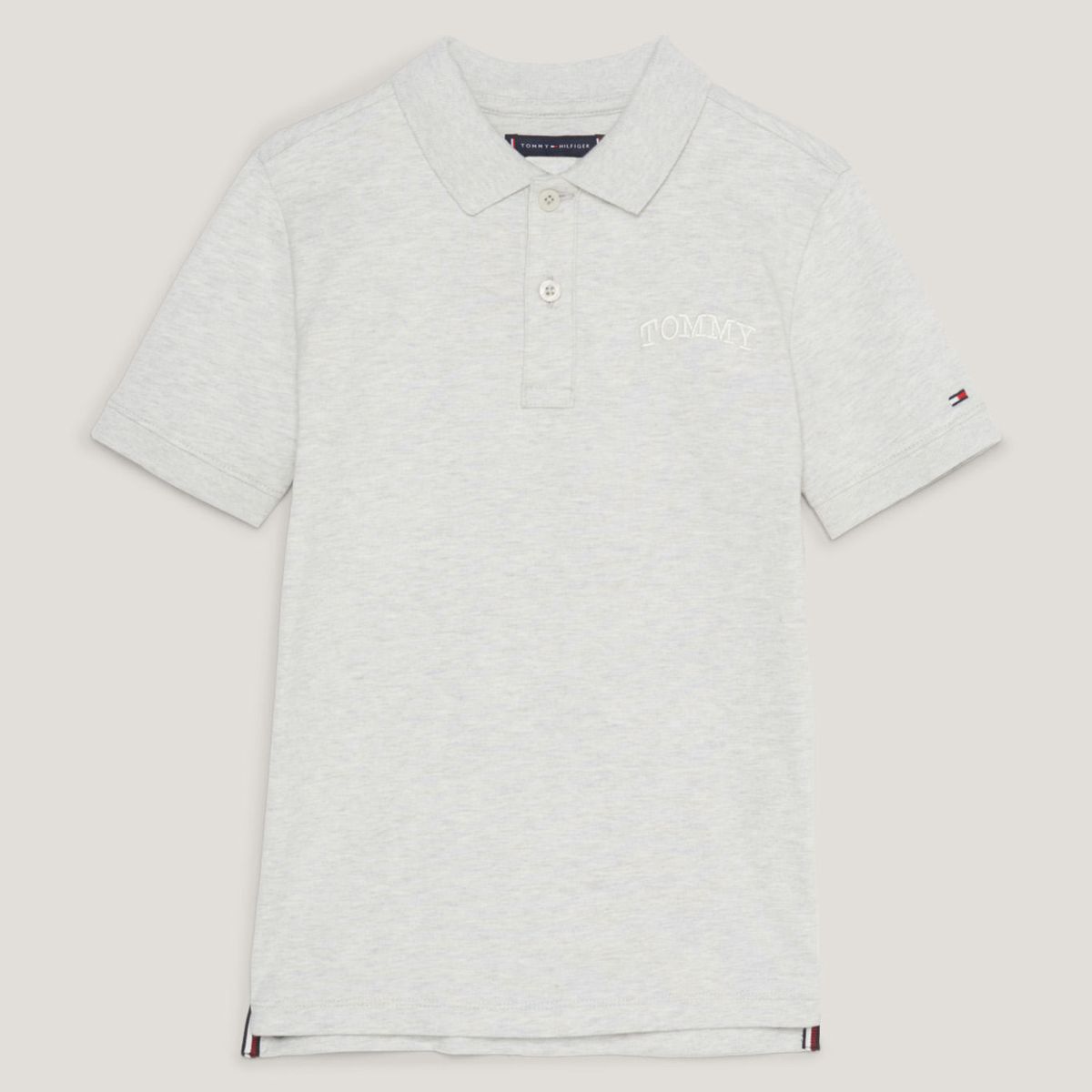 TOMMY HILFIGER - Polo De Punto Con Logo Estilo Grafiti Niño Gris Tommy Hilfiger
