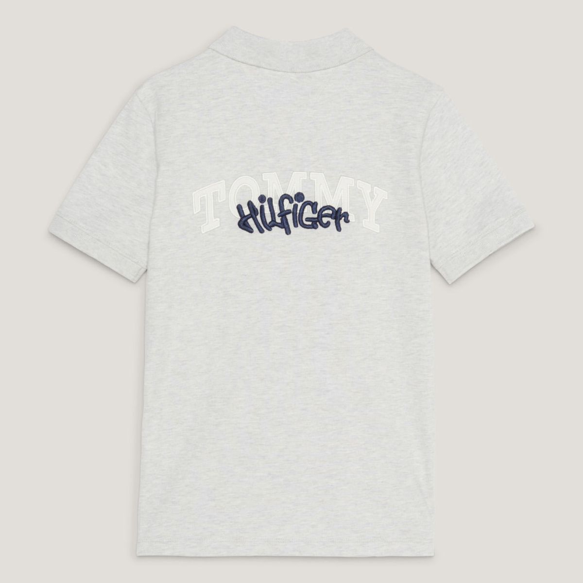 TOMMY HILFIGER - Polo De Punto Con Logo Estilo Grafiti Niño Gris Tommy Hilfiger