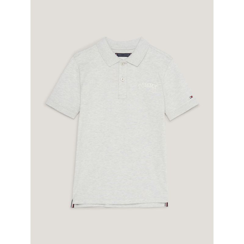 TOMMY HILFIGER - Polo De Punto Con Logo Estilo Grafiti Niño Gris Tommy Hilfiger