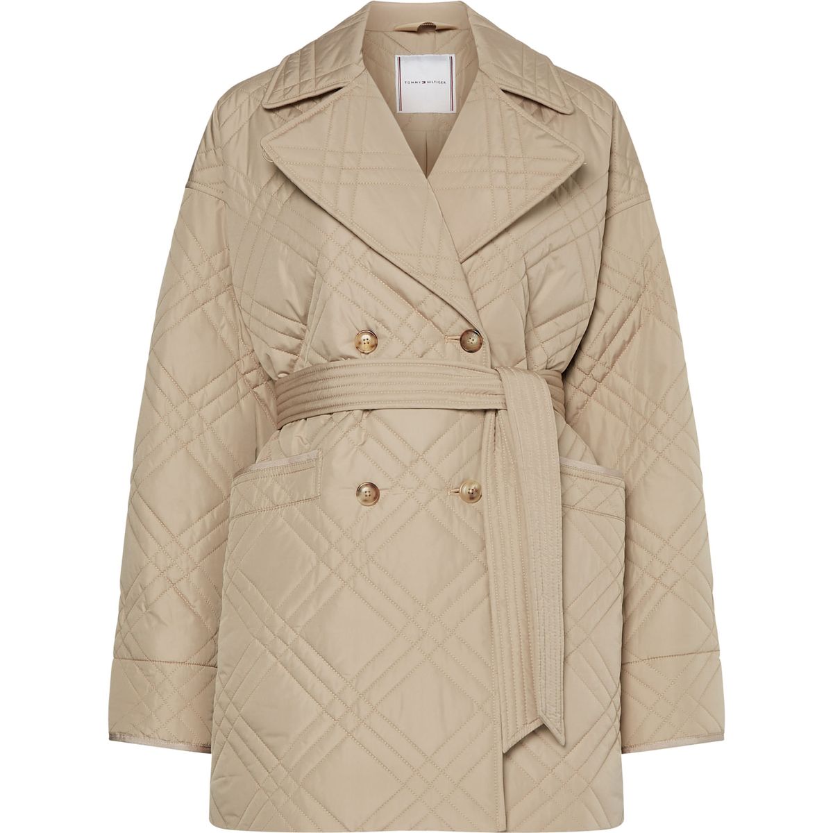 TOMMY HILFIGER - Gabán Beige Acolchado De Corte Amplio Para Mujer Tommy Hilfiger
